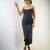 Black zara satin plain satin cowl neck dress western