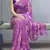 Purple floral printed weightless saree with unstitched blouse