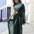 dark green sequin embroidered rangoli silk blend saree