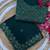 dark green sequin embroidered rangoli silk blend saree