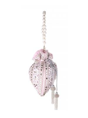 Roselia Mirror Embellished Potli Bag – Blush Pink Elegance (9 x 8.5 in) 4