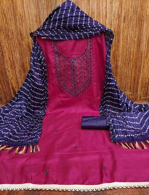 Women's rani embroidered dress material 4