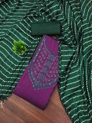 Women's purple embroidered dress material 1