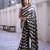black triple sequin embroidered georgette saree