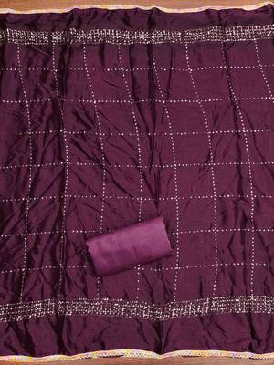 Women's purple embroidered dress material 5