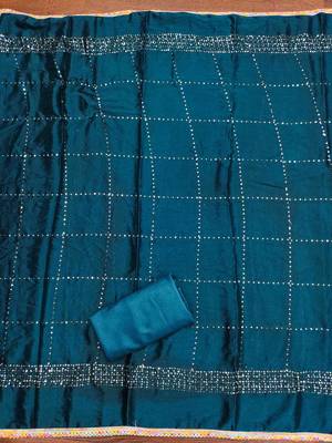 Women's navy blue embroidered dress material 5