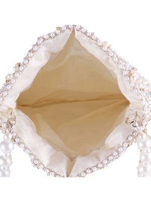 Ivory Lume Mirror Embellished Potli Bag – Golden Grace (9 x 8.5 in) 5