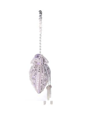 Lilac Frost Mirror Embellished Potli Bag – Lavender Luxe (9 x 8.5 in) 3