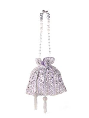 Lilac Frost Mirror Embellished Potli Bag – Lavender Luxe (9 x 8.5 in) 5