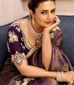 Coffee Zari Embroidered Copper Gold Weave Silk blend Saree