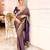 Coffee Zari Embroidered Copper Gold Weave Silk blend Saree