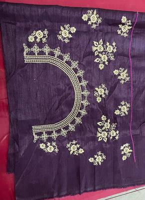 Coffee Zari Embroidered Copper Gold Weave Silk blend Saree 5