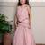 Pink plain tissue lehenga