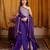 Purple plain silk lehenga 