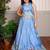 Blue embroidered silk lehenga with top