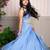Blue embroidered silk lehenga with top