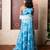 Blue printed crepe lehenga