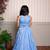 Blue embroidered silk lehenga with top