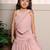 Pink plain tissue lehenga