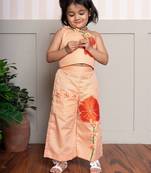 Orange printed cotton co ord set