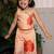Orange printed cotton co ord set