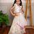 Cream embroidered georgette lehenga