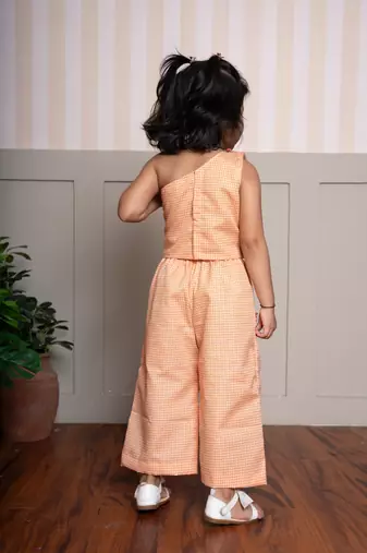 Orange printed cotton co ord set