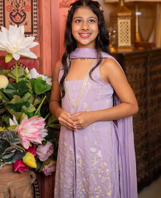 Purple embroidered chanderi sharara 4