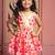 Pink printed satin sharara