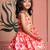 Pink printed satin sharara