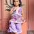 Purple embroidered linen co ord set