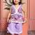 Purple embroidered linen co ord set
