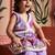 Purple embroidered linen co ord set