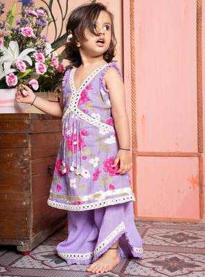 Purple embroidered linen co ord set 5