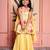Yellow printed linen Kurta set