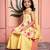 Yellow printed linen Kurta set