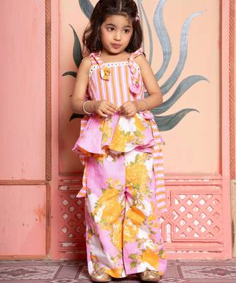 Pink printed linen co ord set 1