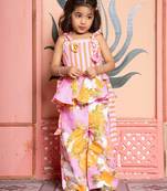 Pink printed linen co ord set