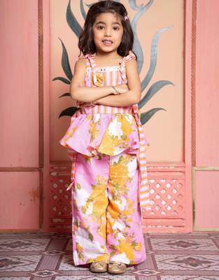 Pink printed linen co ord set 2