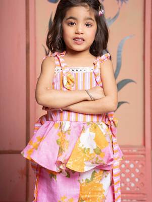 Pink printed linen co ord set 3