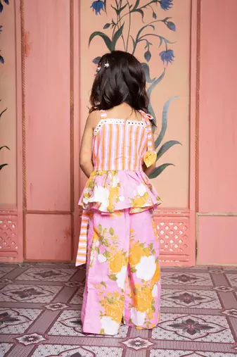 Pink printed linen co ord set