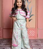 Green embroidered chanderi silk co ord set