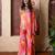 Pink printed satin sharara