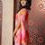 Pink printed satin sharara
