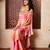 Pink printed satin sharara