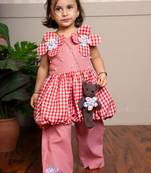 Red printed cotton co ord set