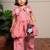 Red printed cotton co ord set