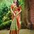 Women's stunning green soft silk kanjeevaram full zari work saree with blouse piece