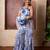 Blue embroidered organza sharara 