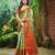 Women's stunning green soft silk kanjeevaram full zari work saree with blouse piece